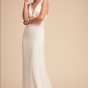 Anthropologie BHLDN white silky wedding dress